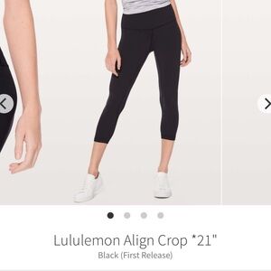 Lululemon size 4 Align Crop *21" black